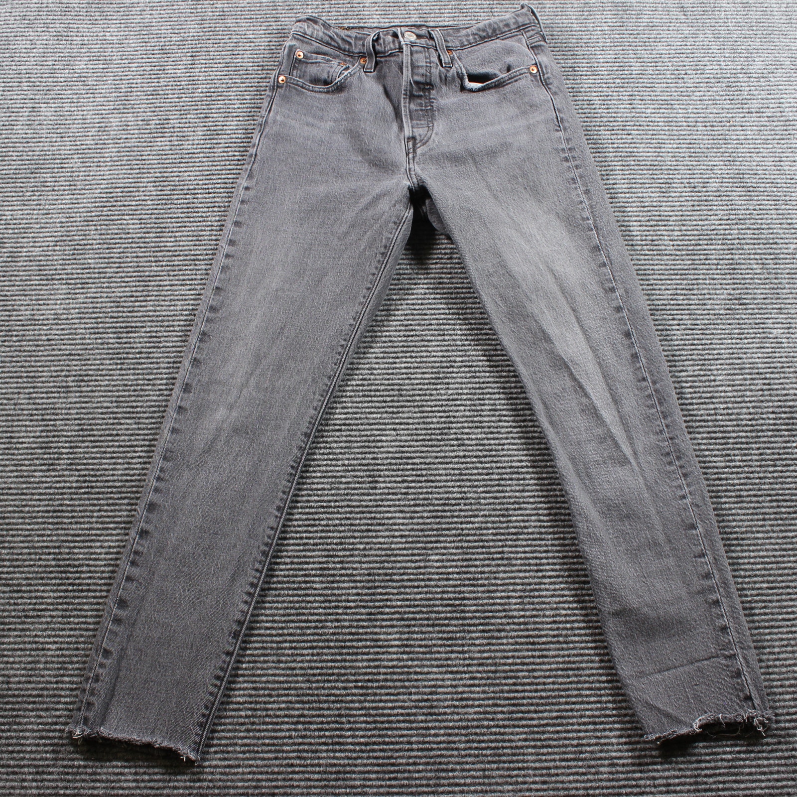 Levi's 501 Jeans Women's 25x28 Gray Skinny Raw Hem